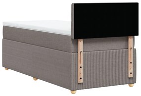 Κρεβάτι Boxspring με Στρώμα Taupe 100 x 200 εκ. Υφασμάτινο - Μπεζ-Γκρι