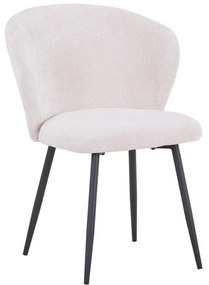 Karg chair white fabric-leg black metal 57x62x80cm 57x62x80 εκ.