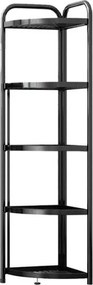 Ραφιέρα γωνιακή πτυσσόμενη Nextdeco με 5 ράφια μαύρη Υ156x35x38εκ.