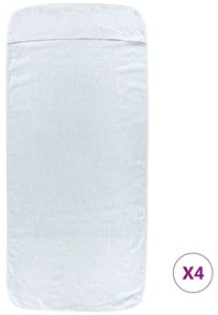 vidaXL Πετσέτες Θαλάσσης 4 τεμ. Λευκές 60 x 135 εκ. Ύφασμα 400 GSM