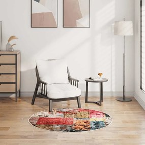 vidaXL Χαλί Πλενόμενο Αντιολισθητικό Πολύχρωμο Ø 120 εκ. Patchwork