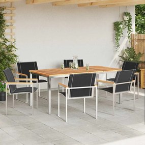 vidaXL Σέτ φαγητού για κήπο 7 pcs Σταθερό Ξύλο Ακακίας