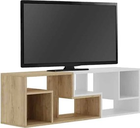 Έπιπλο τηλεόρασης Glis πολυμορφικό sapphire oak-λευκό 145x35x44εκ