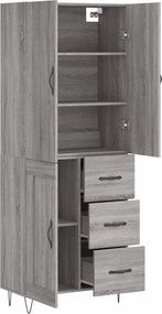 vidaXL Ντουλάπι Γκρι Sonoma 69,5 x 34 x 180 εκ. Επεξεργασμένο Ξύλο
