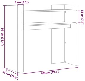 Τραπέζι Κονσόλα Καπνιστή Δρυς 100x35x90 εκ. Επεξεργασμένο Ξύλο - Καφέ