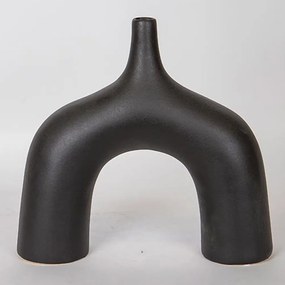Βάζο Κεραμικό 752-20140 34x10x33cm Black Estheti Home Κεραμικό