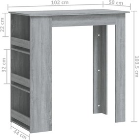vidaXL Τραπέζι Μπαρ με Ράφια Sonoma Δρυς 102x50x103,5εκ. Επεξεργ. Ξύλο