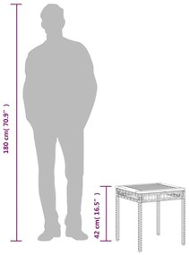 Τραπέζι Κήπου Μαύρο 38x38x42 εκ. Συνθετικό Ρατάν &amp; Ξύλο Ακακίας - Μαύρο