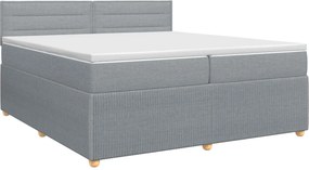vidaXL Κρεβάτι box spring με στρώμα Ανοιχτό γκρι 200 x 200 cm Ύφασμα