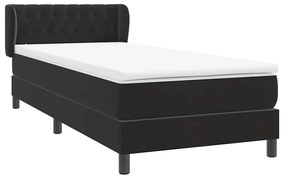 vidaXL Box Spring Κρεβάτι με στρώμα Μαύρο 100x210 cm Βελούδινο