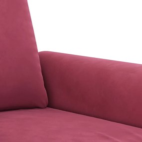 Καναπές Διθέσιος Μπορντό 120 εκ. Βελούδινος - Κόκκινο