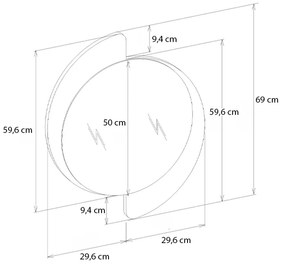 ΚΑΘΡΕΠΤΗΣ ΤΟΙΧΟΥ SEVILLA ΜEGAPAP ΧΡΩΜΑ SANDSTONE - TRAVERTINE 59,2X2,2X69ΕΚ.