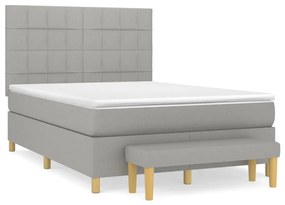 ΚΡΕΒΑΤΙ BOXSPRING ΜΕ ΣΤΡΩΜΑ ΑΝΟΙΧΤΟ ΓΚΡΙ 140X190 ΕΚ. ΥΦΑΣΜΑΤΙΝΟ 3137149