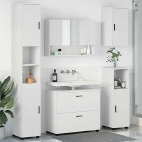 vidaXL Σετ Επίπλων Μπάνιου με συρτάρι 5 pcs Λευκό 30 x 35 x 192 εκ.