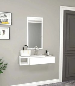 Stewehome λΜοντέρνα Δίχρωμη MDF Κονσόλα Εισόδου με Καθρέπτη λευκό 82x29.6x15.8 cm