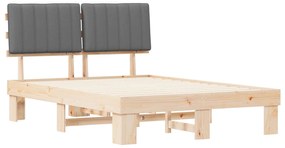 vidaXL Σκελετός Κρεβατιού με Επενδεδυμένο Κεφαλάρι Ανοιχτό γκρι
