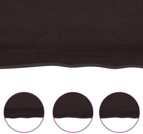 vidaXL Επιφάνεια Τραπεζιού Σκούρο Καφέ 220x50x(2-6)εκ Επεξ. Μασίφ Δρυς