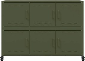 vidaXL Ντουλάπι Πράσινο Λαδί 100,5x39x72 εκ. από Ατσάλι