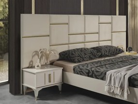 Stewehome Μοντέρνο Λευκό Σετ Κρεβατοκάμαρας 160x200x105 cm