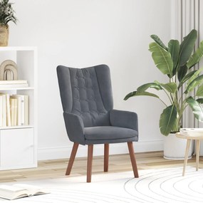 vidaXL Χαλαρωτική Πολυθρόνα Σκούρο γκρι 63 x 67 x 94 εκ. Βελούδο