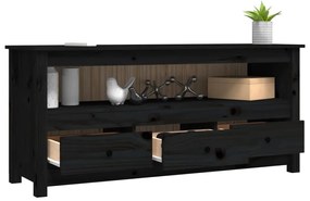 vidaXL Έπιπλο Τηλεόρασης Μαύρο 114 x 35 x 52 εκ. από Μασίφ Ξύλο Πεύκου