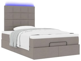 ΟΘΩΜΑΝΙΚΟ ΚΡΕΒΑΤΙ ΜΕ ΣΤΡΩΜΑ &amp; LEDS TAUPE 120X190CM ΥΦΑΣΜΑ 3313993