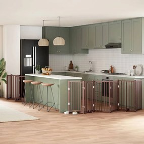 Διαχωριστικό Σκύλων/Πόρτα Πτυσσόμενο 12 Πάνελ 600εκ Ξύλο Λεύκας