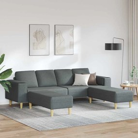 vidaXL Σετ Καναπέ 3 pcs Σκούρο γκρι ύφασμα