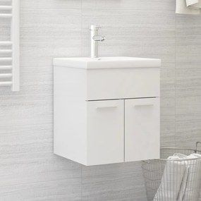 vidaXL Ντουλάπι Νιπτήρα Γυαλιστερό Λευκό 41x38,5x46 εκ από Επεξ. Ξύλο