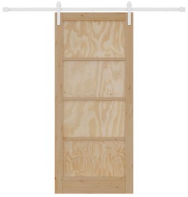 vidaXL Πόρτα  Συρόμενη με Σετ Εξαρτημάτων 86x198.5 cm Φτιαγμένη από Μασίφ Ξύλο Πεύκου