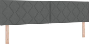 vidaXL Κρεβάτι Box Spring με Στρώμα και LED Σκούρο Γκρι 180 x 200 cm
