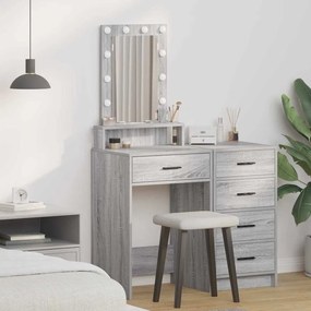 vidaXL Τραπέζι περιποίησης Γκρι 50 x 41 x 140 εκ. Επεξεργασμένο ξύλο
