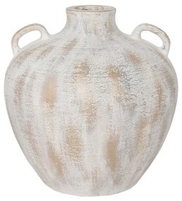 Βάζο Kea 031623 40x40x40cm White-Gold Μαγνήσιο