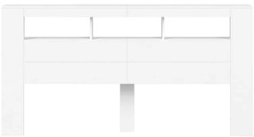 vidaXL Κεφαλάρι Κρεβατιού με LED Λευκό 200x18,5x103,5 εκ Επεξεργ. Ξύλο