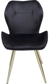 Καρέκλα Viva Βελούδο Μαύρη 50x58.5x81.5εκ - Μαύρο