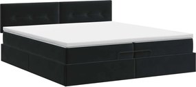 vidaXL Κρεβάτι Ottoman με στρώμα Μαύρο 200 x 200 cm Βελούδο