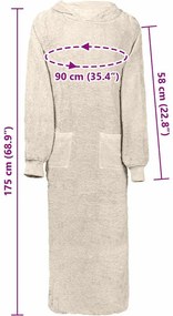 vidaXL Φούτερ-κουβέρτα KINN Κρεμ XXL Βαμβάκι