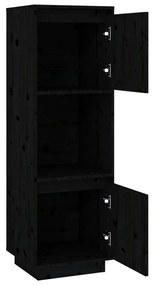 vidaXL Ντουλάπι Ψηλό Μαύρο 38 x 35 x 117 εκ. από Μασίφ Ξύλο Πεύκου