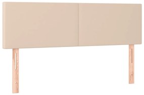 vidaXL Κρεβάτι Boxspring Στρώμα&amp;LED Καπουτσίνο 140x190 εκ. Συνθ. Δέρμα