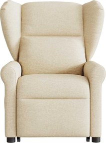 vidaXL Πολυθρόνα Ανακλινόμενη με Ανύψωση Κρεμ Υφασμάτινη