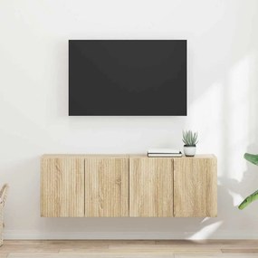 vidaXL Ντουλάπι Τηλεόρασης Τοίχου 2 pcs Δρύς Sonoma Επεξεργασμένο Ξύλο