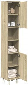 vidaXL Ντουλάπι Μπάνιου Sonoma Δρυς 30,5x30x179 εκ. από Επεξεργ. Ξύλο