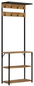 vidaXL Καλόγερος Χώρο Αποθ. Παπουτσιών 68x30x182 εκ Μασίφ Ακατ. Μάνγκο