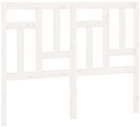 vidaXL Κεφαλάρι Κρεβατιού Λευκό 125,5 x 4 x 100 εκ. Μασίφ Ξύλο Πεύκου