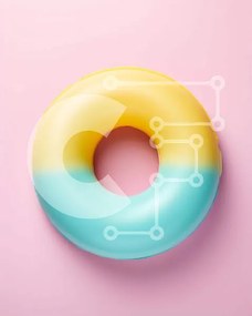 Intra Συλλεκτικό Ξύλινο Παζλ Plywood 4mm - Πολύχρωμο φουσκωτό ντόνατ Σε Ξύλινο Κουτί - Διαστάσεις: 10x10 cm – 25 κομμάτια