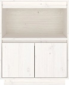 vidaXL Ντουλάπι Λευκό 60 x 34 x 75 εκ. από Μασίφ Ξύλο Πεύκου