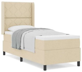 vidaXL Κρεβάτι με ελατήρια με στρώμα Κρεμ 80 x 200 cm ύφασμα