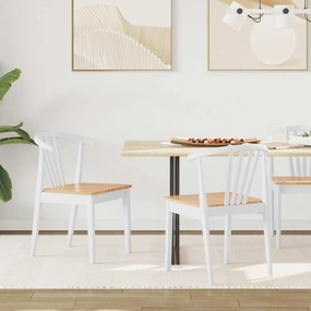 vidaXL Καρέκλα τραπεζαρίας 2 pcs λευκό και φυσικό Καθαρό Καουτσούκ