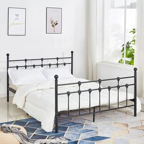 Κρεβάτι Μεταλλικό Jacinda 150x200 εκ. Μαύρο Χρώμα