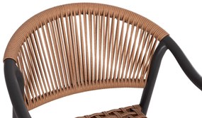 Καρέκλα - Πολυθρόνα KERLY C6050.10 Αλουμινίου Σκούρο Γκρί - Συνθετικό Rattan Μπέζ 54x58,5x76Υ εκ. 54x58.5x76 εκ.